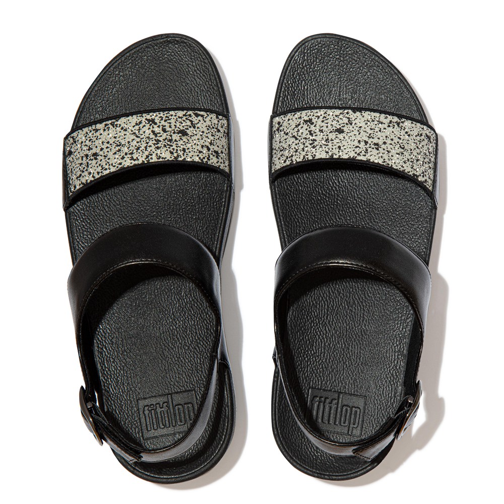 Fitflop Womens Sandals Black - Lulu Shimmer Back-strap - YK1067382